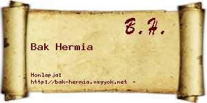 Bak Hermia névjegykártya